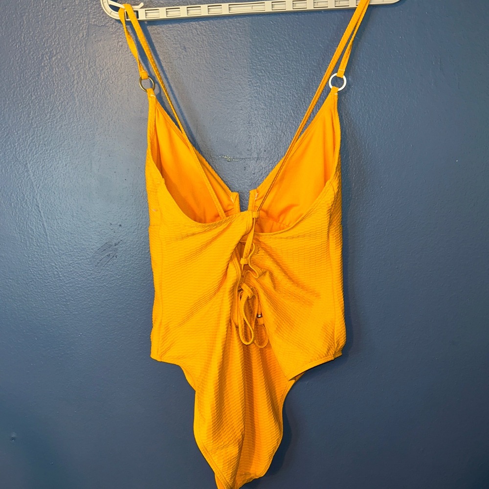 Jessica Simpson Women Orange Textured One Pc XL Swimsuit Summer Beachwear Boho - Picture 5 of 11